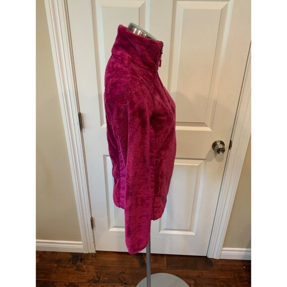North Face Pink Fuzzy Zip-Up Jacket W/ Nylon Sides, Size XS - Picture 4 of 8